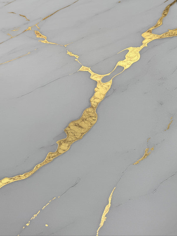 Large White Marble Gold 1.0m x 2.4m Shower Panel Sample