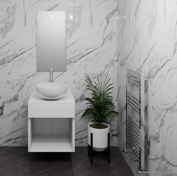 Large Coral Grey Vein Marble 1.0m x 2.4m Shower Panel