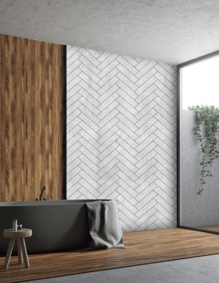 Large Chevron Grey 1.0m x 2.4m Shower Panel