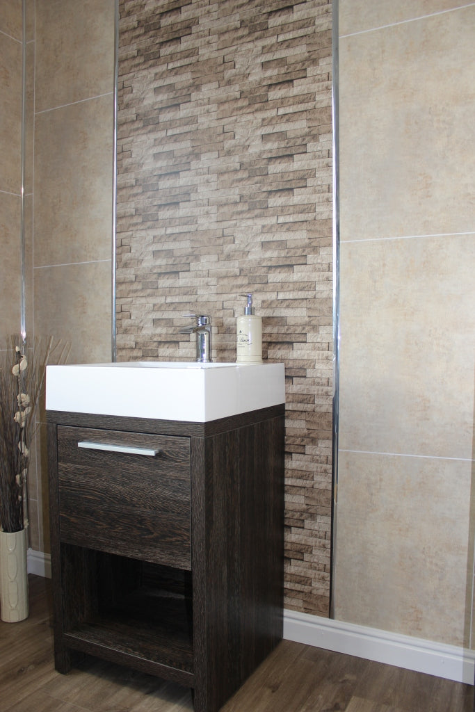 Turin Brown Stone Effect 2.6mtr x 400mm PVC Wall Panel ??? The Panel ...