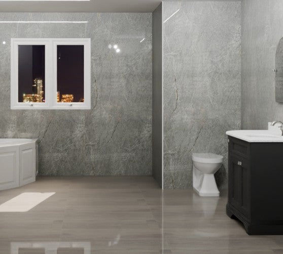 Large Neptune Grey Marble 1.0m x 2.4m Shower Panel