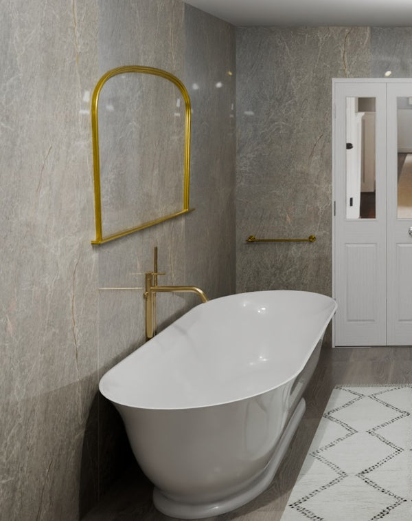 Large Neptune Grey Marble 1.0m x 2.4m Shower Panel