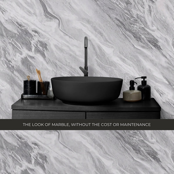 Large Oceanic Marble 1.0m x 2.4m Shower Panel