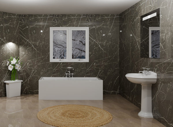 Large Romagna Graphite 1.0m x 2.4m Shower Panel