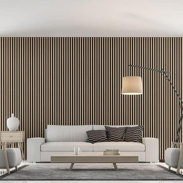 Natural Oak 3D Large Slat Wall Panel - Sulcado 122mm Sample