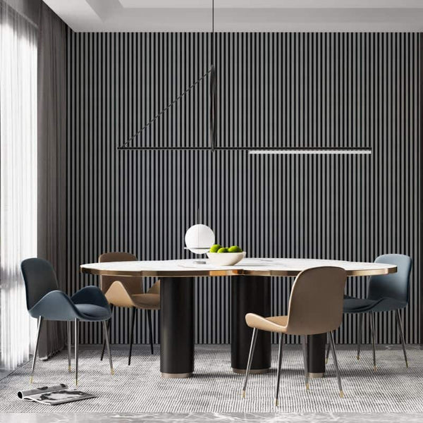Silver Metallic 3D Large Slat Wall Panel - Sulcado 122mm Sample