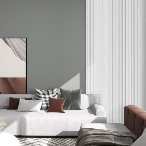 Pure White 3D Large Slat Wall Panel - Sulcado 122mm Sample